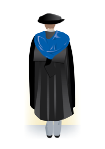 Professional doctorate academic dress, back