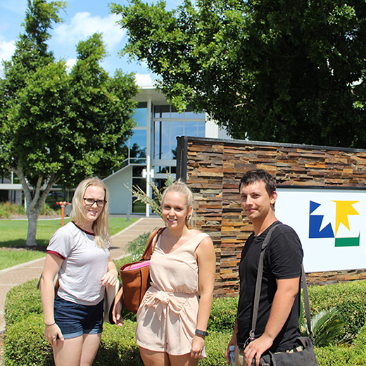 USC Fraser Coast students Alex Strano, Hayley Coyne and Courtney Wallace