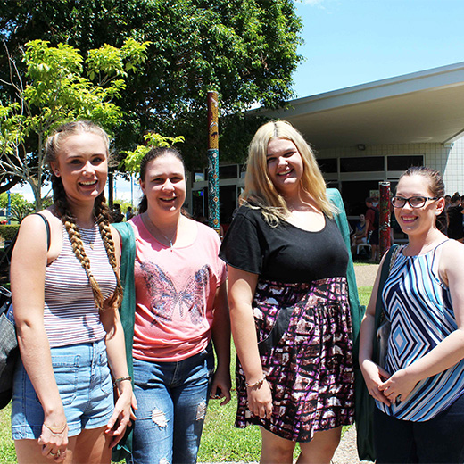 USC Fraser Coast students Kira Brieschke, Nicole Jorgensen, Kaitlyn Wain and Kaitlyn Tidy