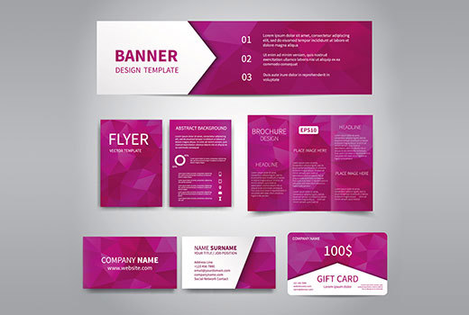 Banner template design in pink