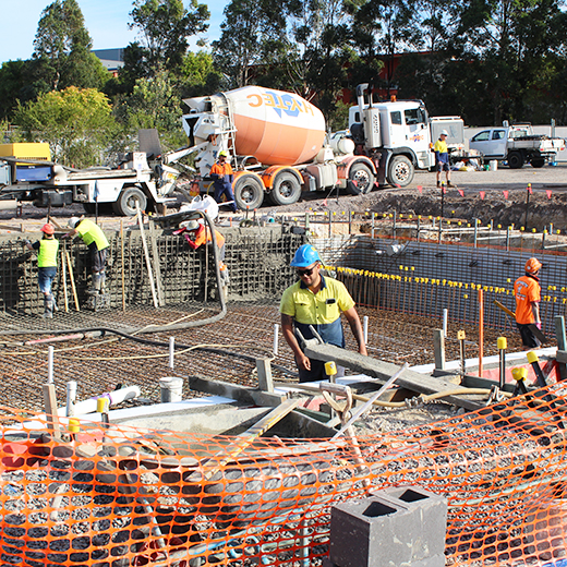 Concrete work gets underway at USC's recovery and rehabilitation pool