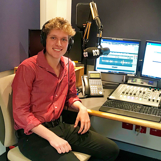 USC Journalism student Liam Bland from interning at the ABC studios in Maroochydore 