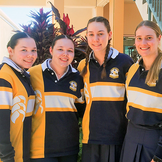 St Mary's College Year 12s celebrate receiving early offers to study at USC.