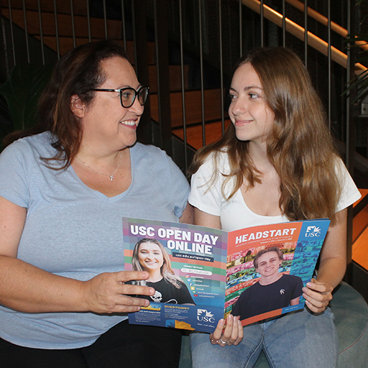 Biomedical Science student Sarah Bette-Bennett, left, and daughter Elise who has enrolled in Headstart