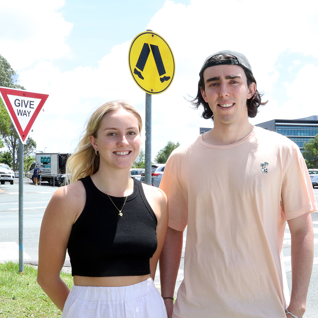 Engineering students Jordyn Krogh and Jackson Cameron