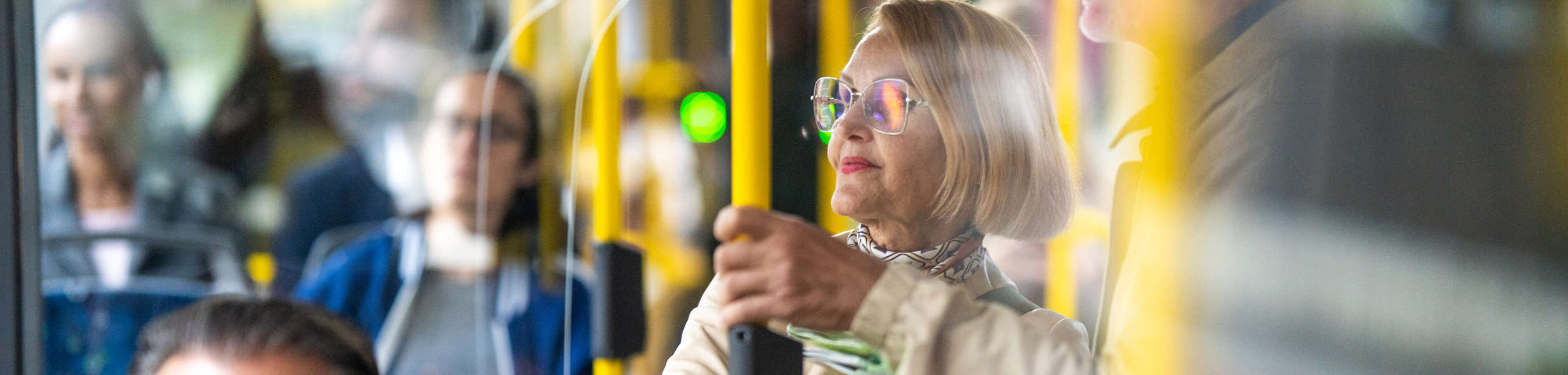 women on a bus