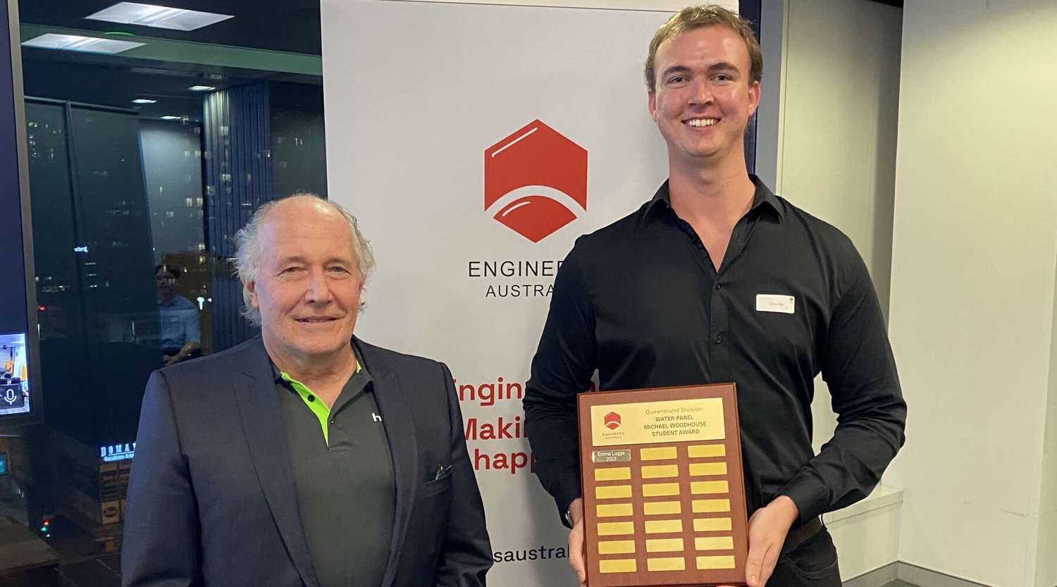 Oskar Hill Accepts The Michael Woodhouse Engineers Australia Undergraduate Award 