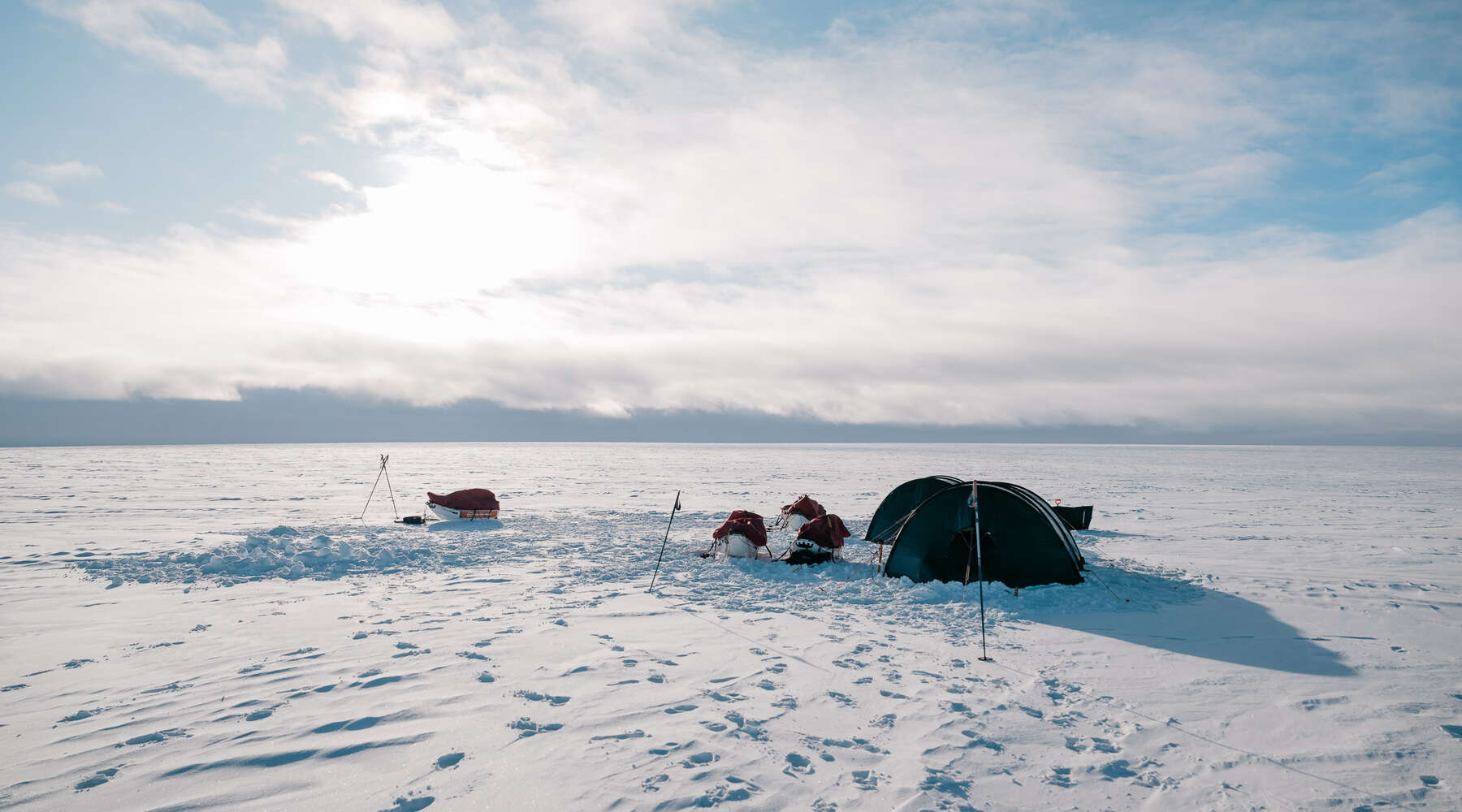 campsite in the Arctic snow