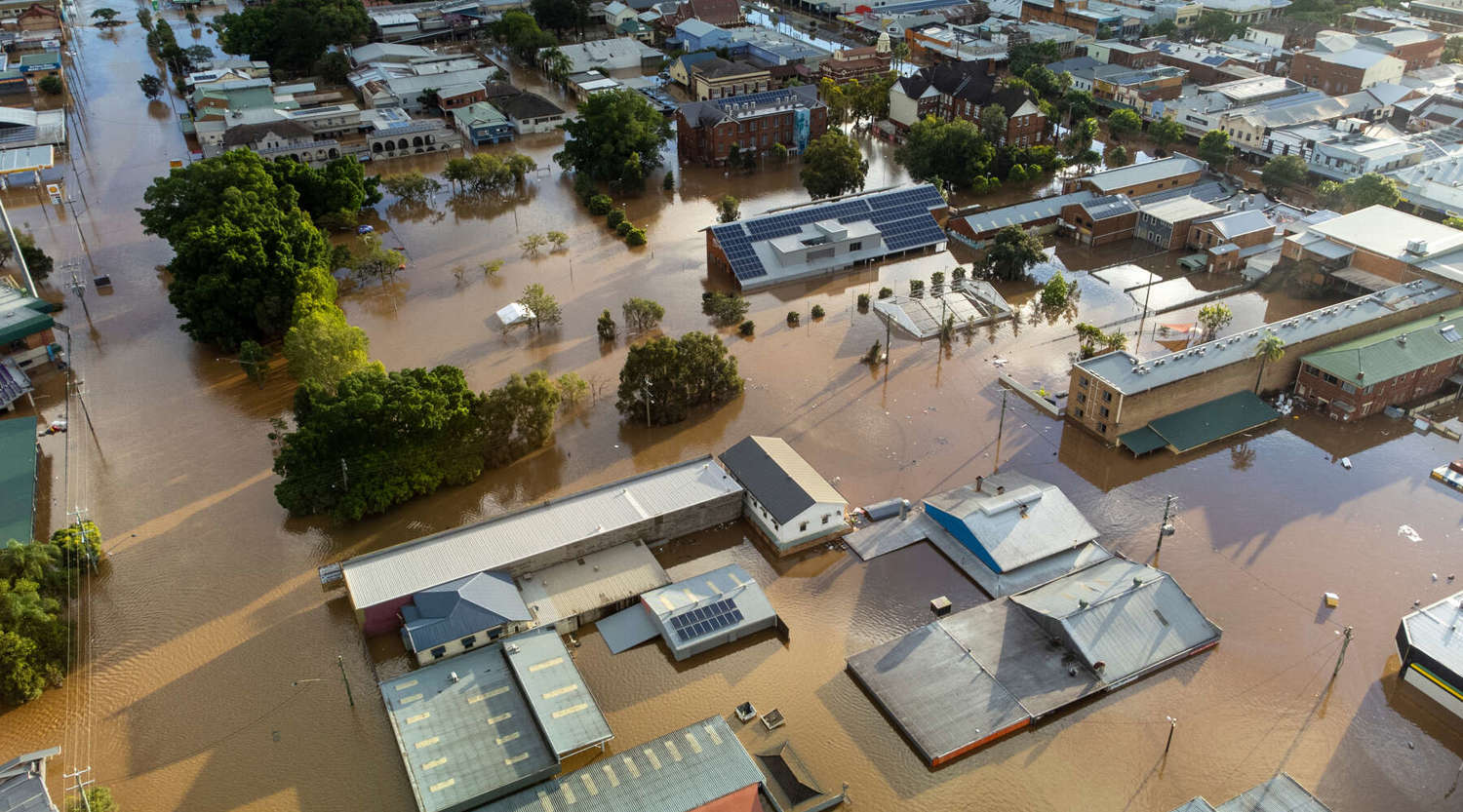 Flood water in city of Lismore NSW Australia, 2022